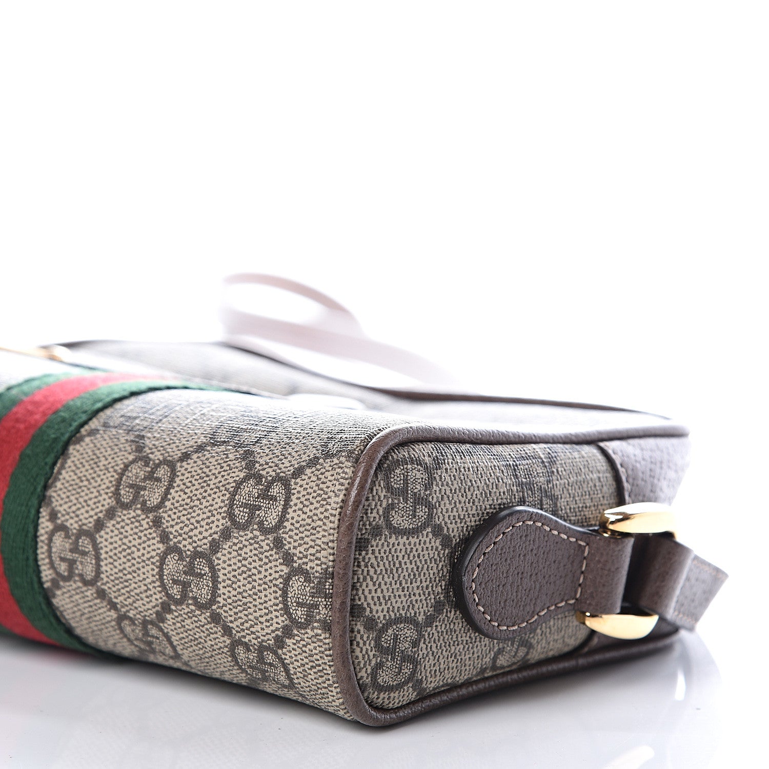 Gucci GG Supreme Monogram Web Mini Ophidia Shoulder Bag Brown 8 of 11