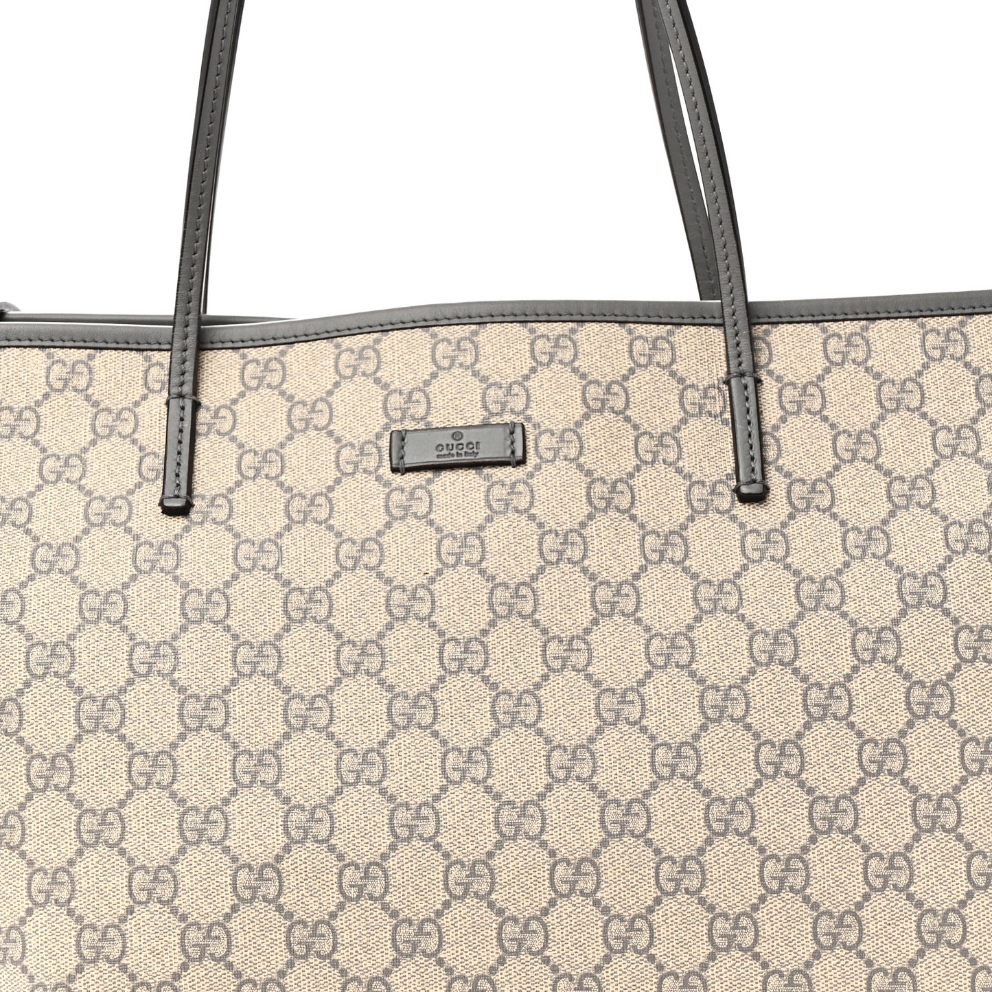 GG Supreme Monogram Medium Zippered Tote Grey