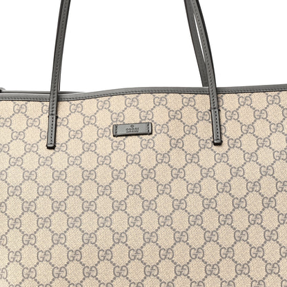 Gucci GG Supreme Monogram Medium Zippered Tote Grey 8 of 10