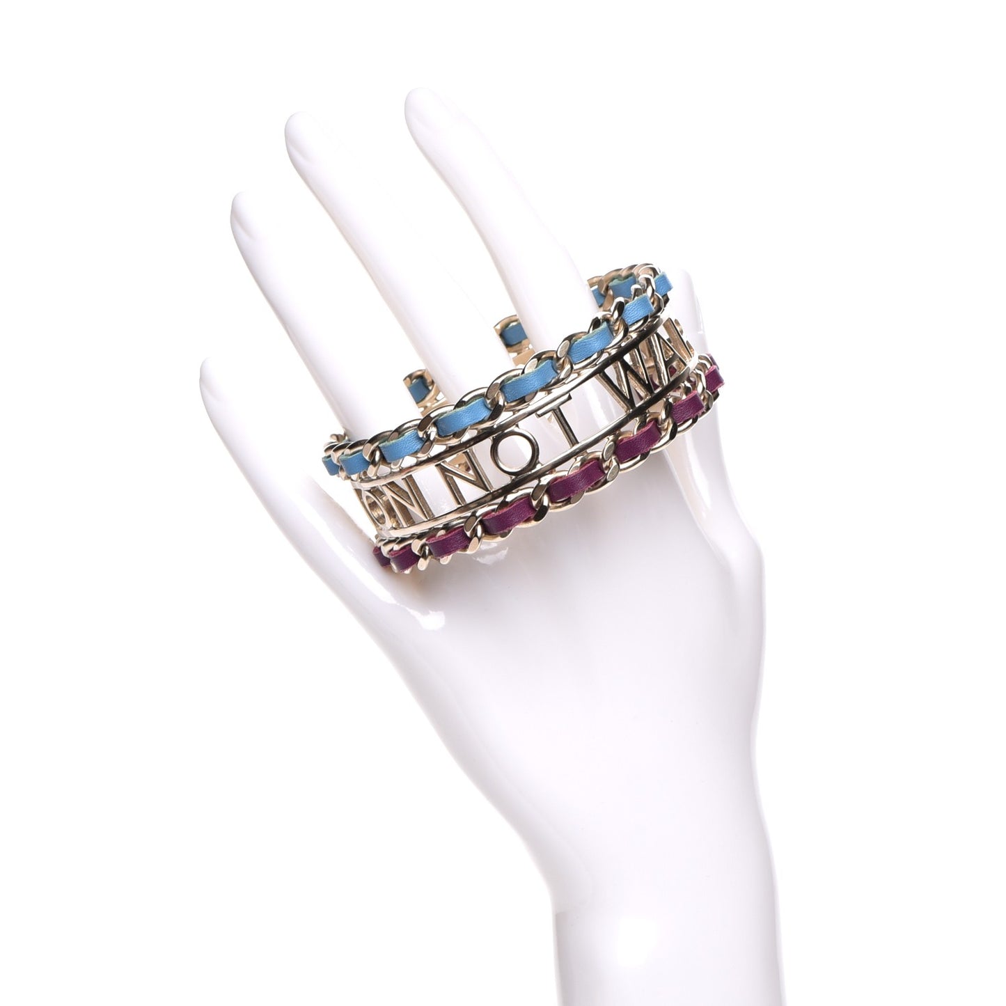 Lambskin Chain Bangle Blue Purple Gold