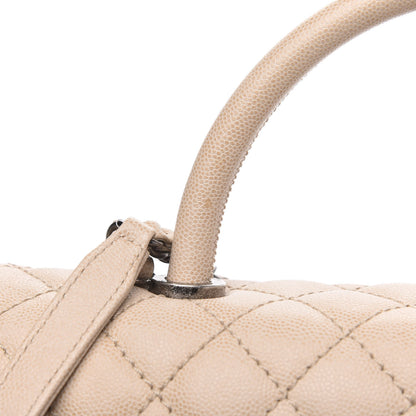 Chanel Caviar Quilted Medium Coco Handle Flap Light Beige 12 of 12