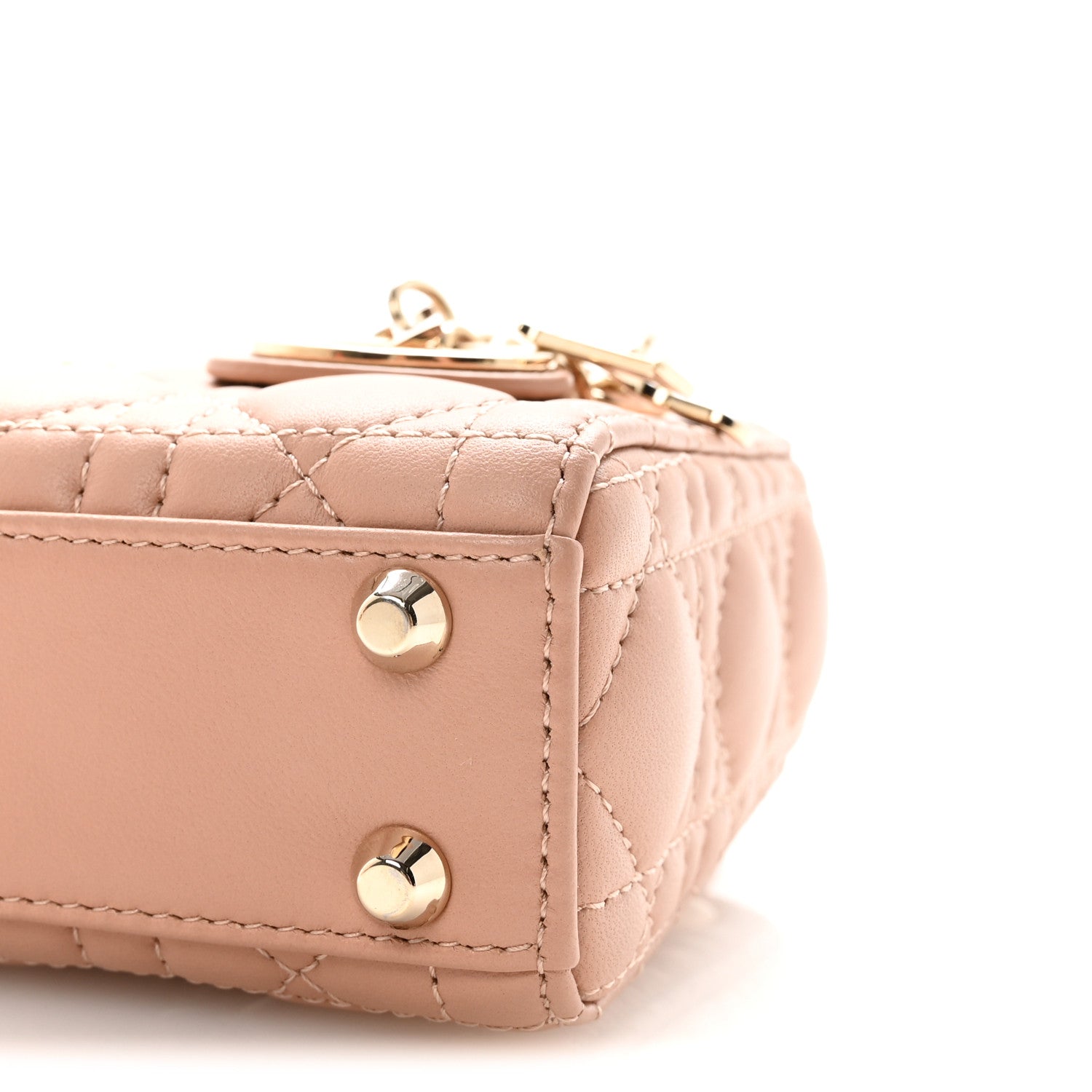 Christian Dior Lambskin Cannage Micro Lady Dior Rose Des Vents 9 of 10