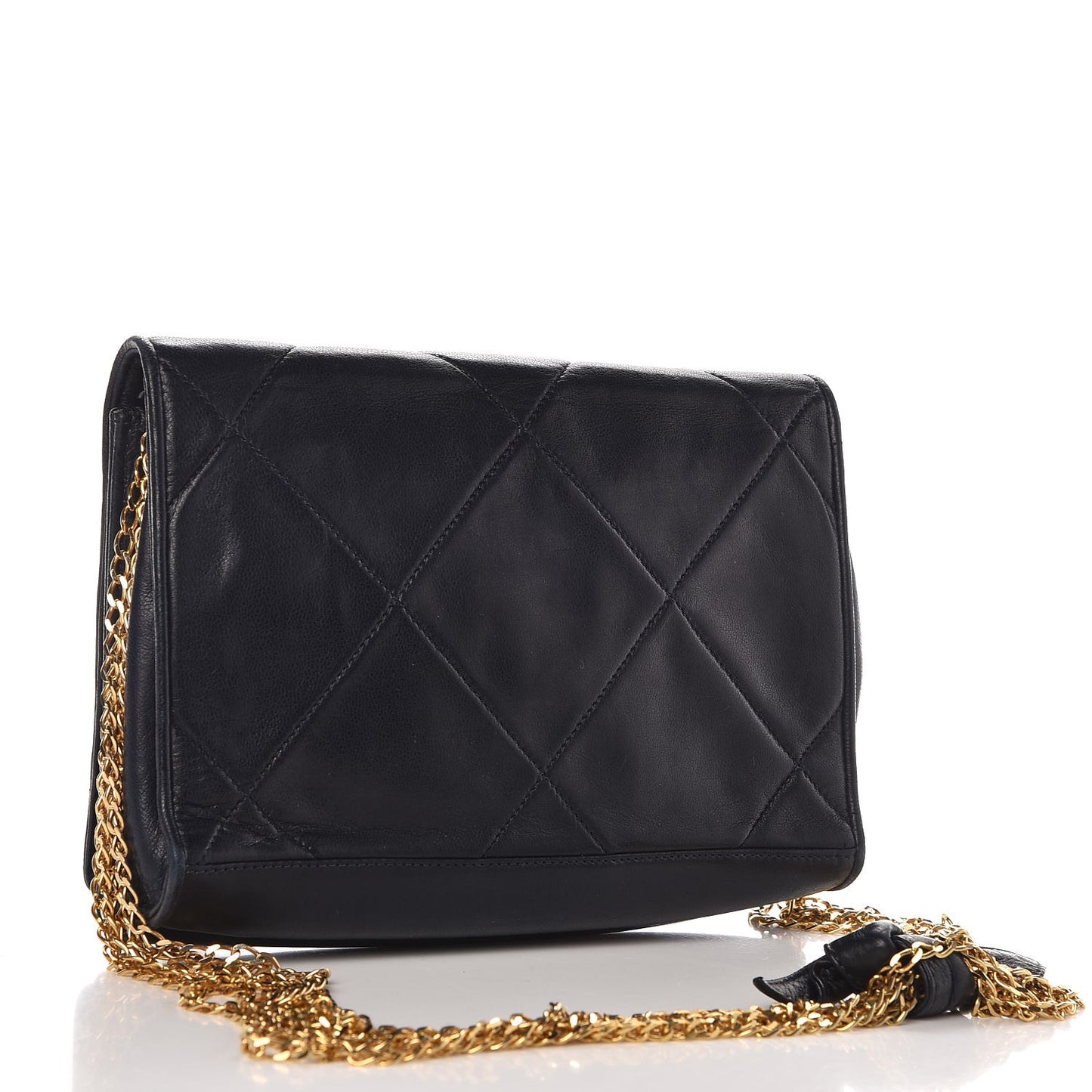 Lambskin Quilted Flap Black