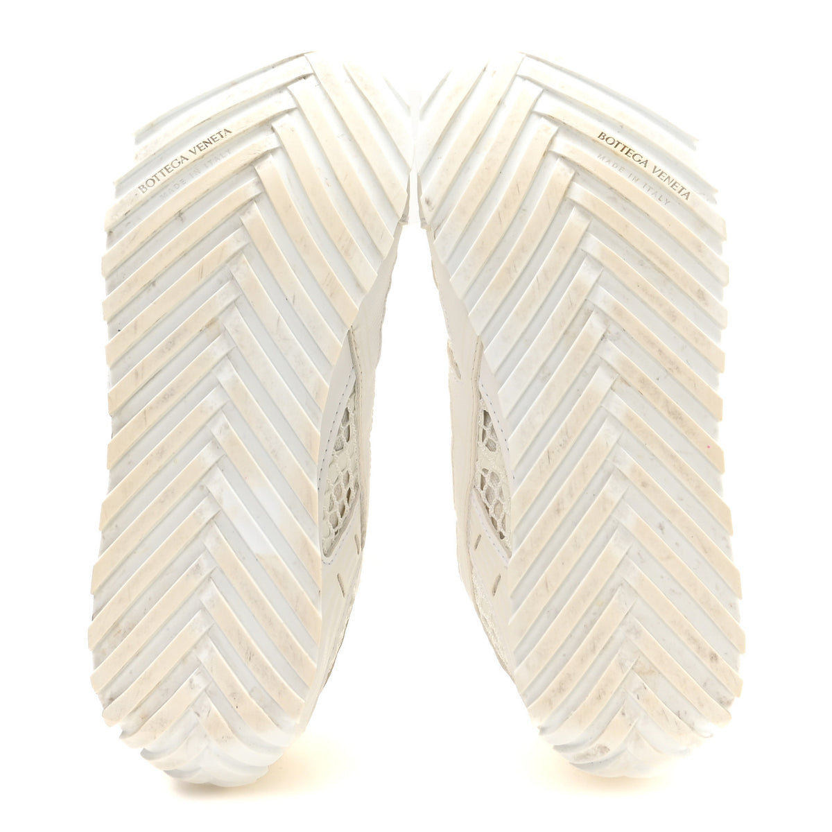 Bottega Veneta Calfskin Fishnet Fabric Orbit Sneakers 38 White 7 of 10