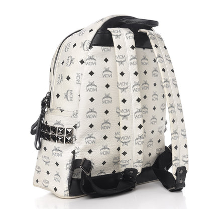 MCM Visetos Medium Side Studs Stark Backpack White 2 of 15