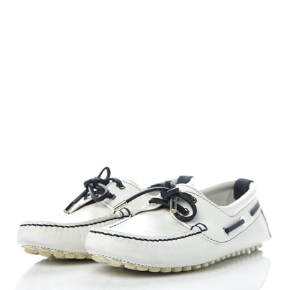 Louis Vuitton Calfskin Rubber Mens Americas Cup Marine Boat Shoe 7 White 3 of 23