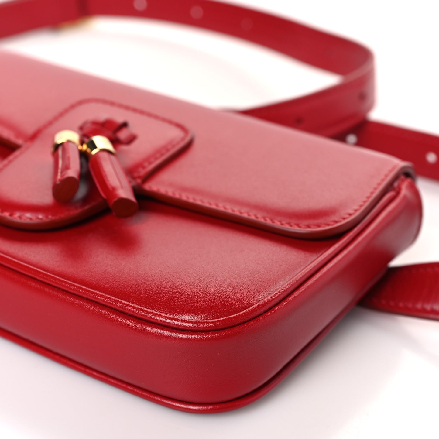 Smooth Calfskin Tassel Belt Bag Red