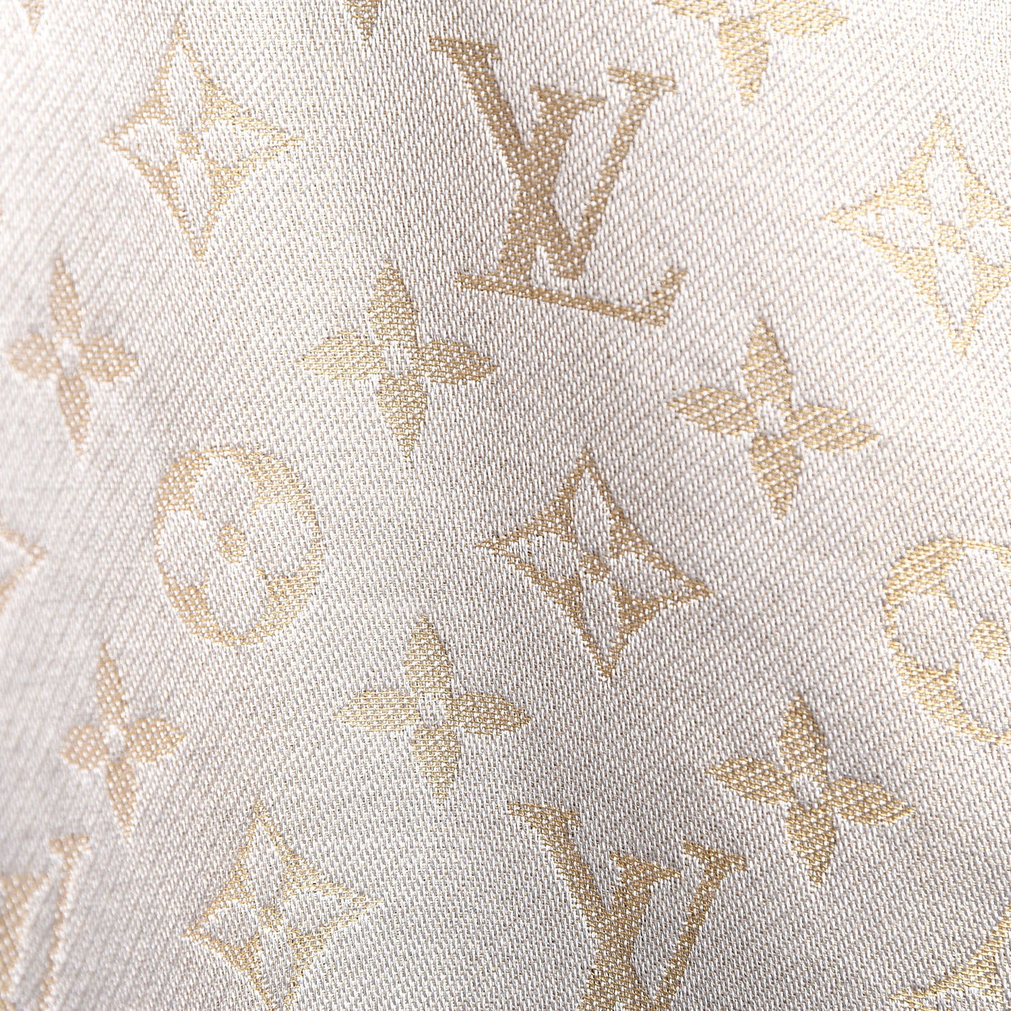 Silk Lurex Wool Monogram Shine Shawl Greige