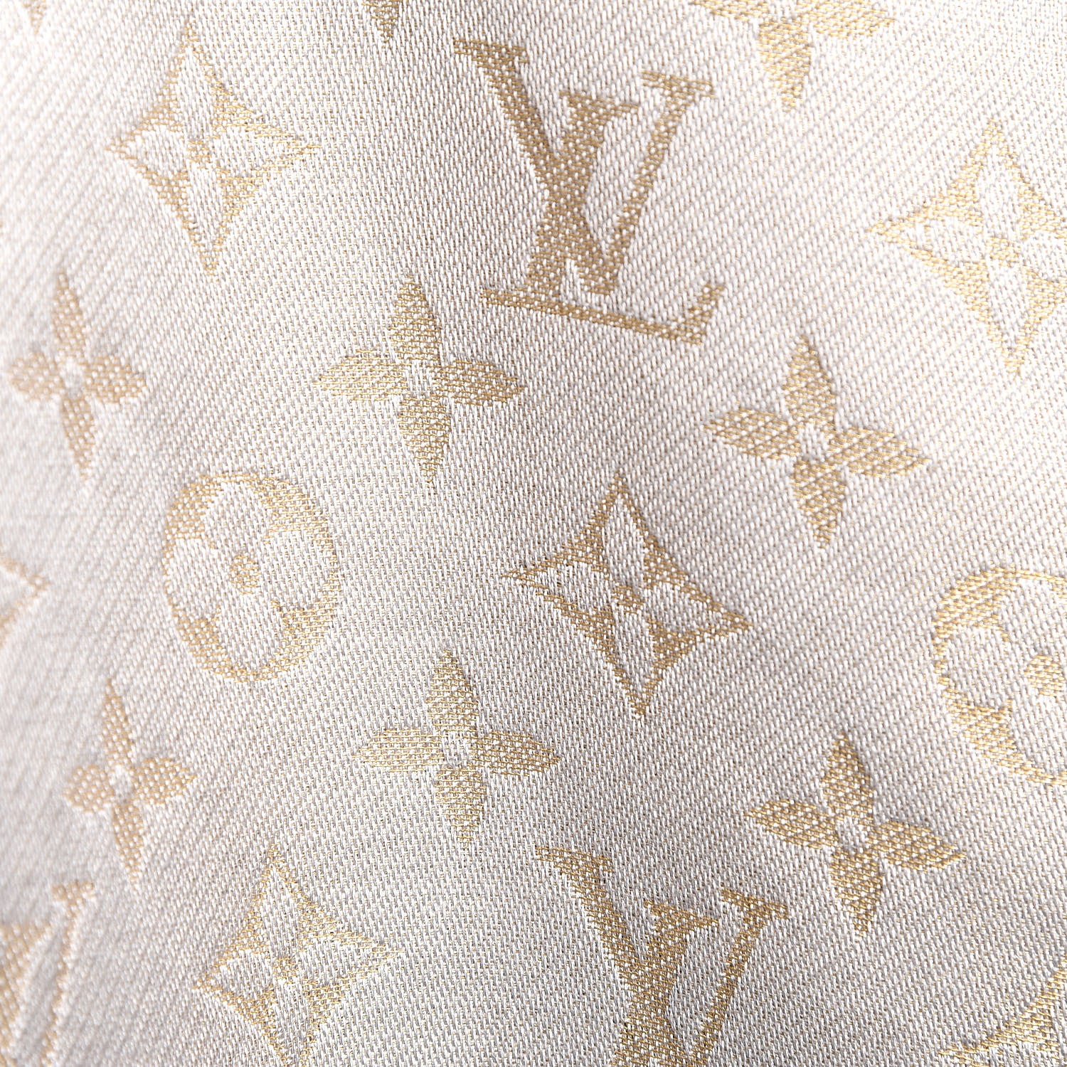 Louis Vuitton Silk Lurex Wool Monogram Shine Shawl Greige 7 of 7