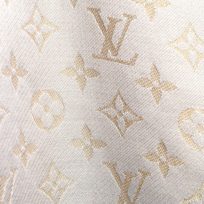 Louis Vuitton Silk Lurex Wool Monogram Shine Shawl Greige 7 of 7