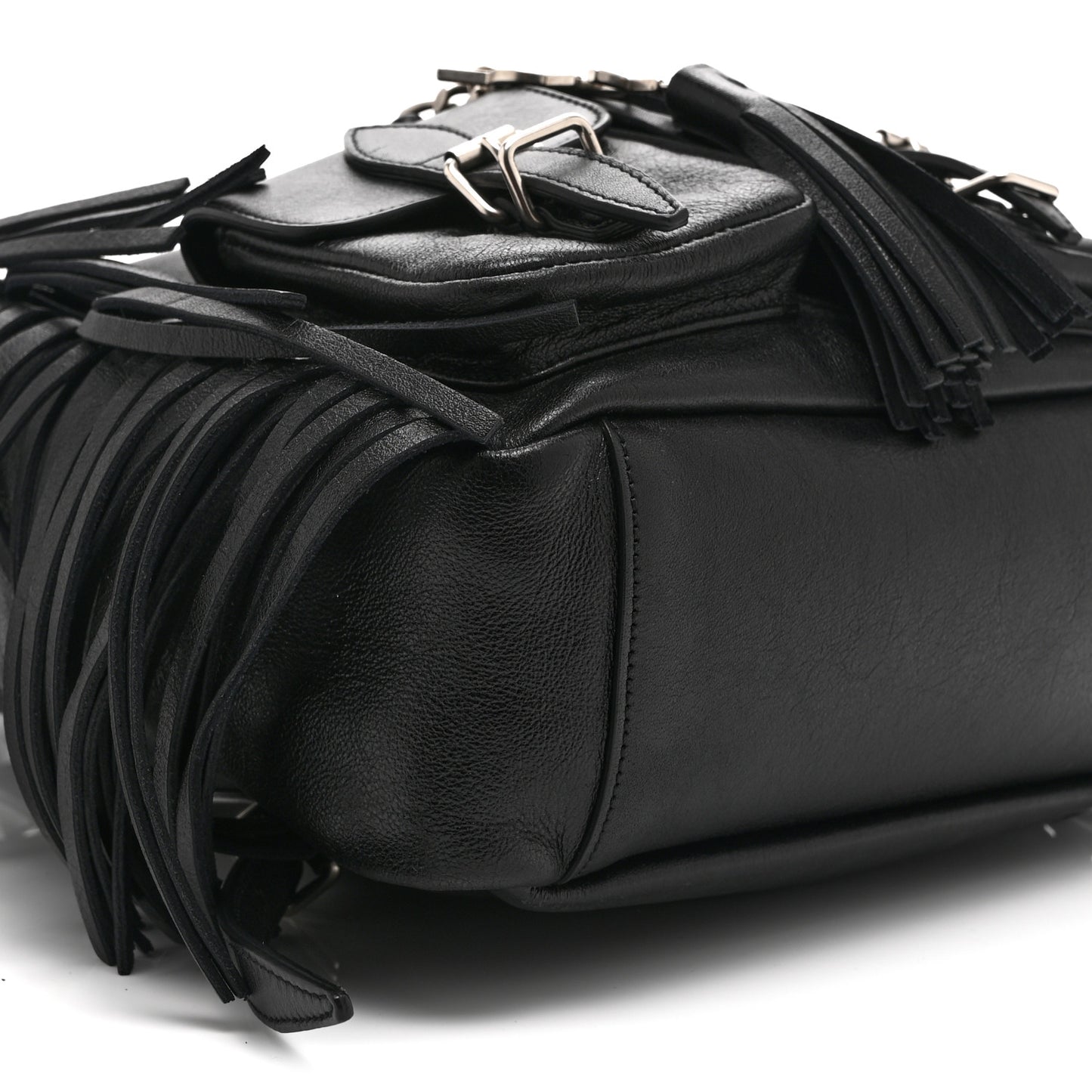 Calfskin Fringe Festival Backpack Black