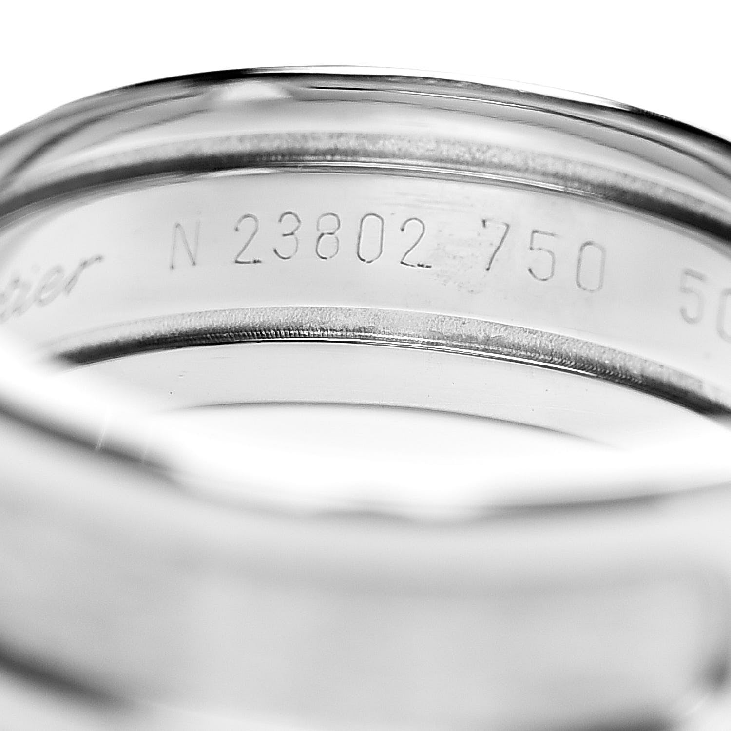 Cartier 18K White Gold 6.5mm C De Ring 50 5.25 6 of 8