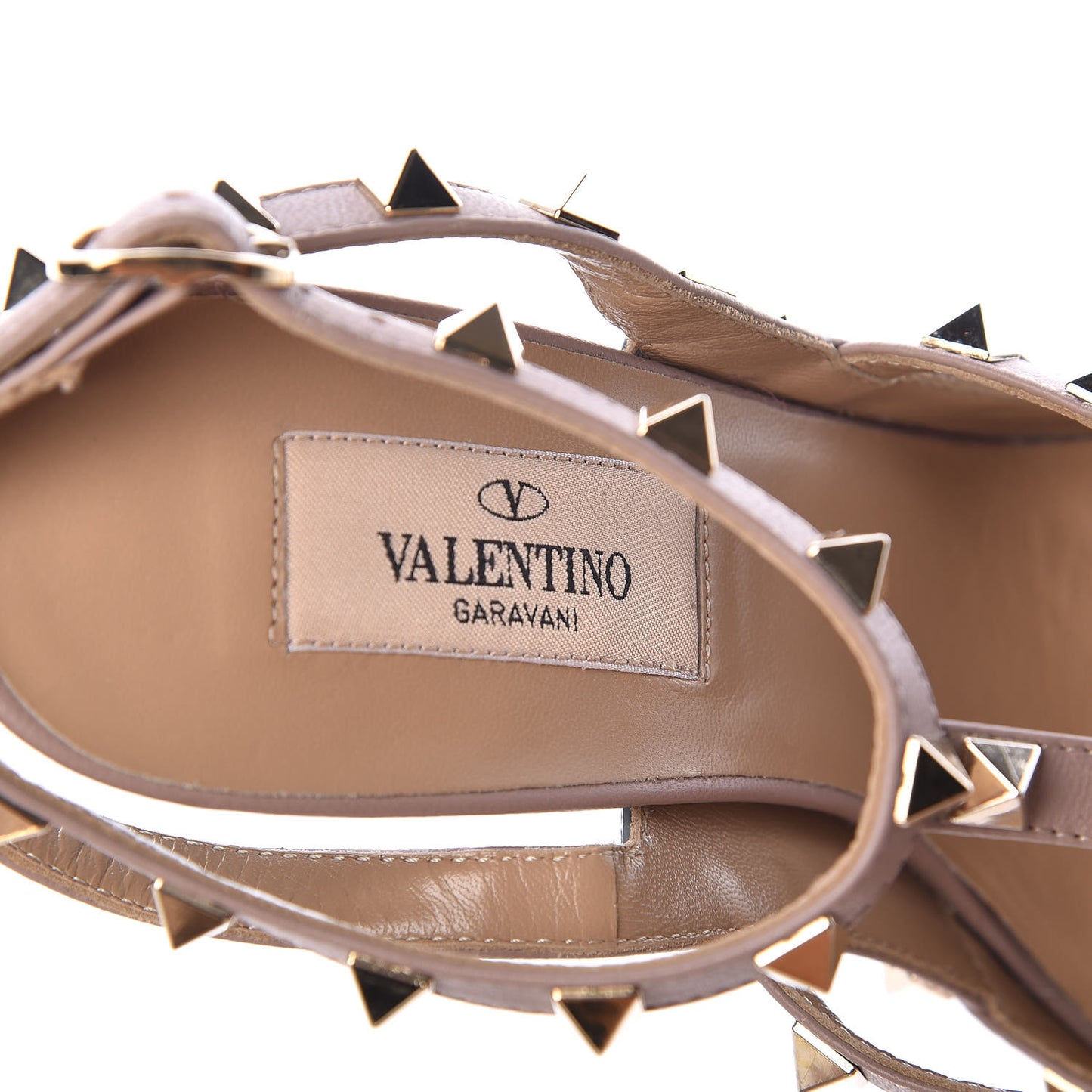 Patent Rockstud Ankle Strap Pumps 37 Stone Poudre