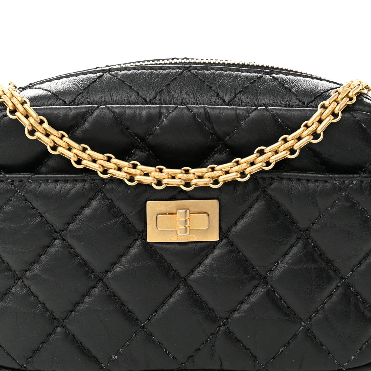 Chanel Aged Calfskin Quilted Mini Reissue Camera Case Black 8 of 10