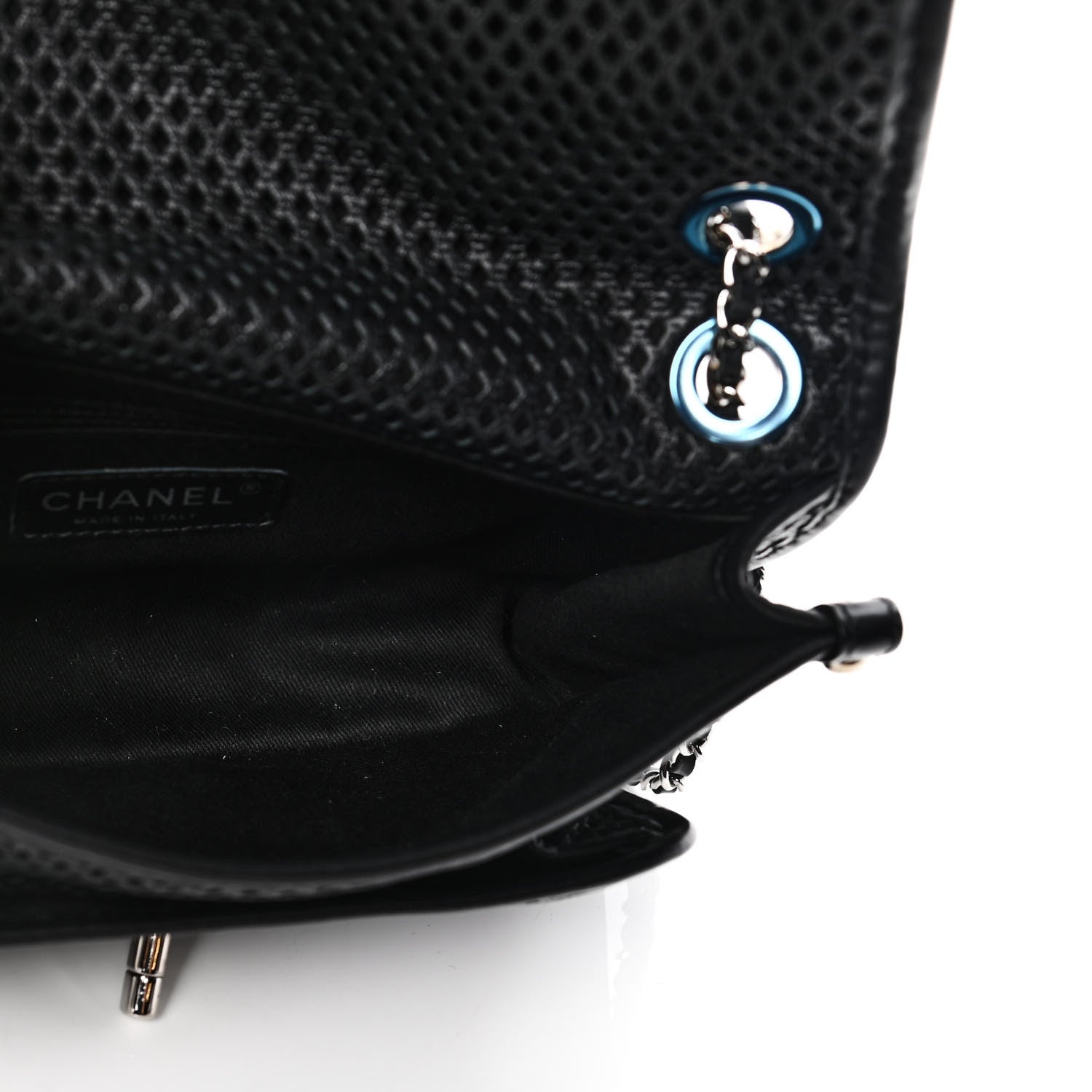 Chanel Metallic Perforated Calfskin Small Up In The Air Flap Black 5 of 5