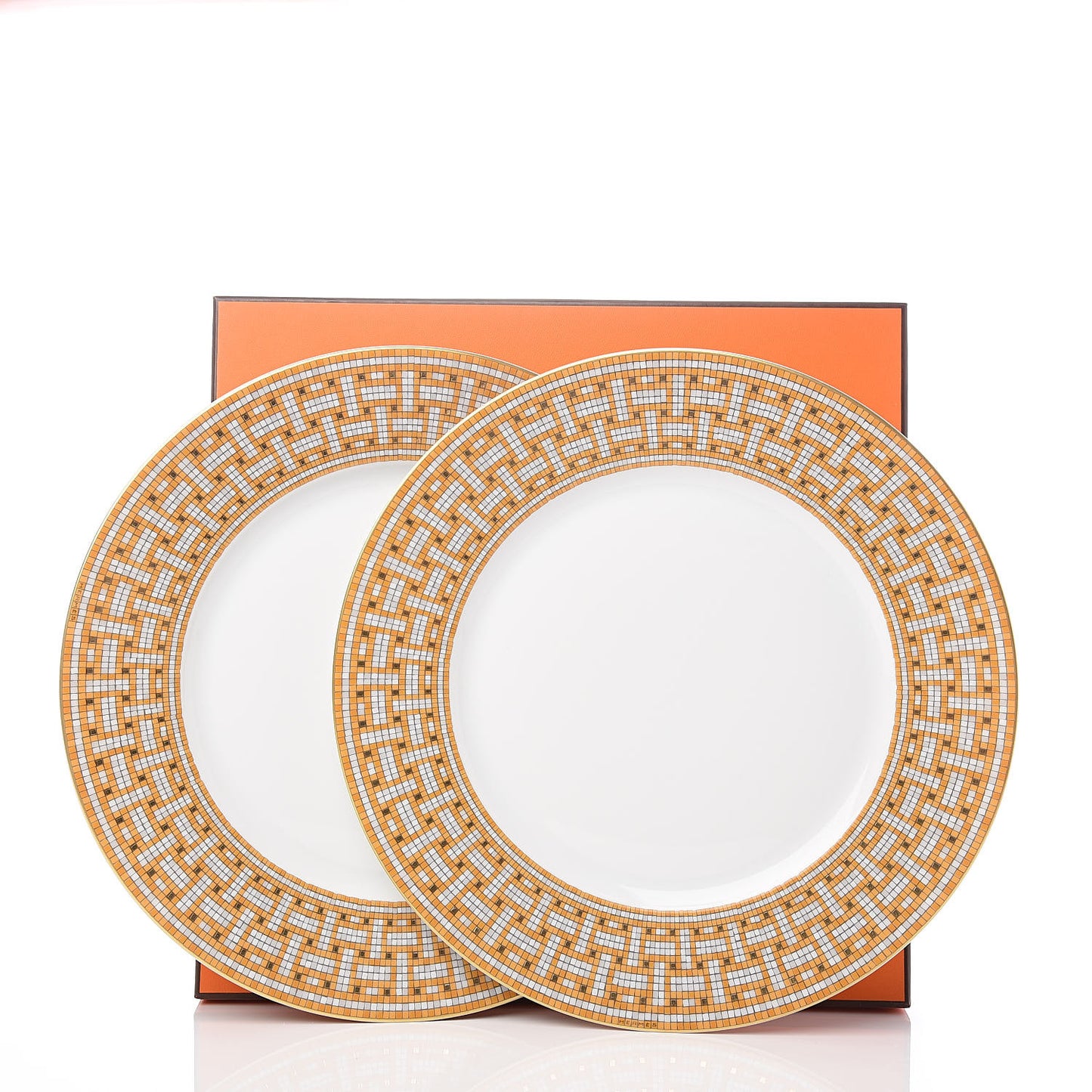 Porcelain Mosaique Au 24 Gold Dinner Plate Set of 2