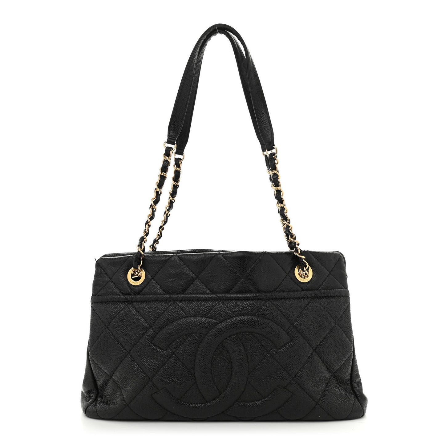 Caviar Quilted Timeless CC Soft Tote Black