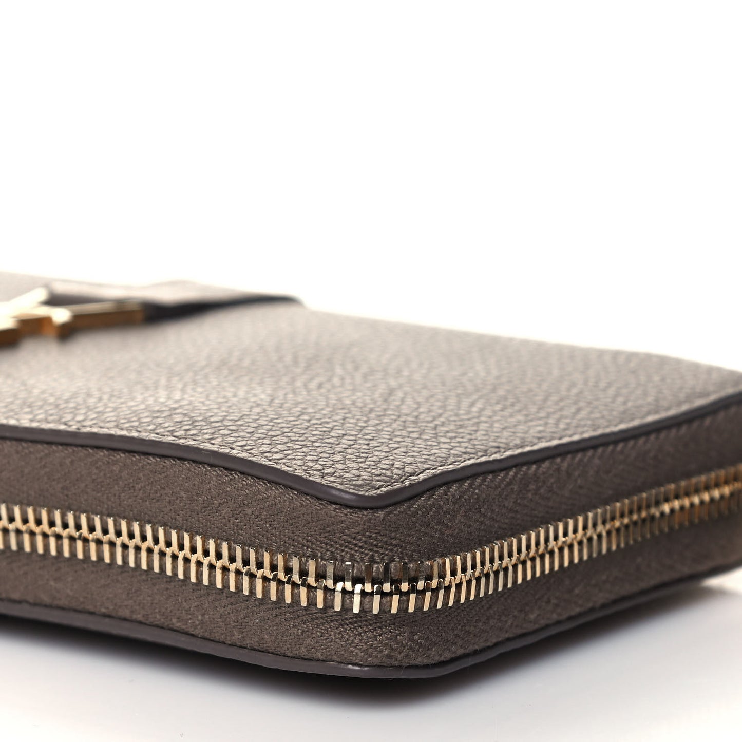 Calfskin Monogram Zip Around Wallet Taupe