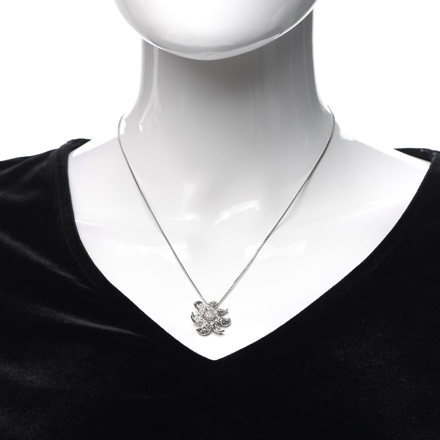 Sterling Silver 18K Yellow Gold Ayu Flower Pendant Necklace