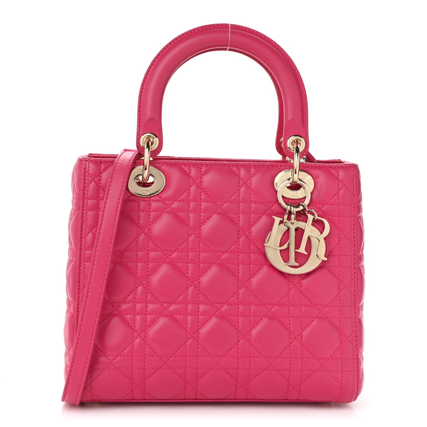 Lambskin Cannage Medium Lady Dior Pink