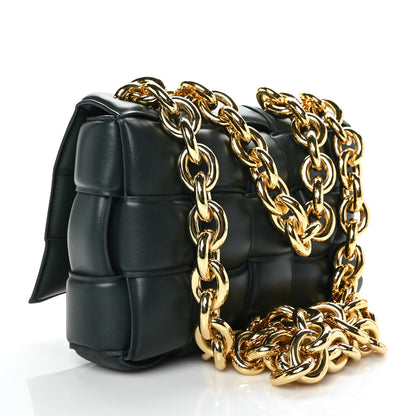 Bottega Veneta Lambskin Maxi Intreccio Padded Chain Cassette Crossbody Bag Raintree 3 of 9
