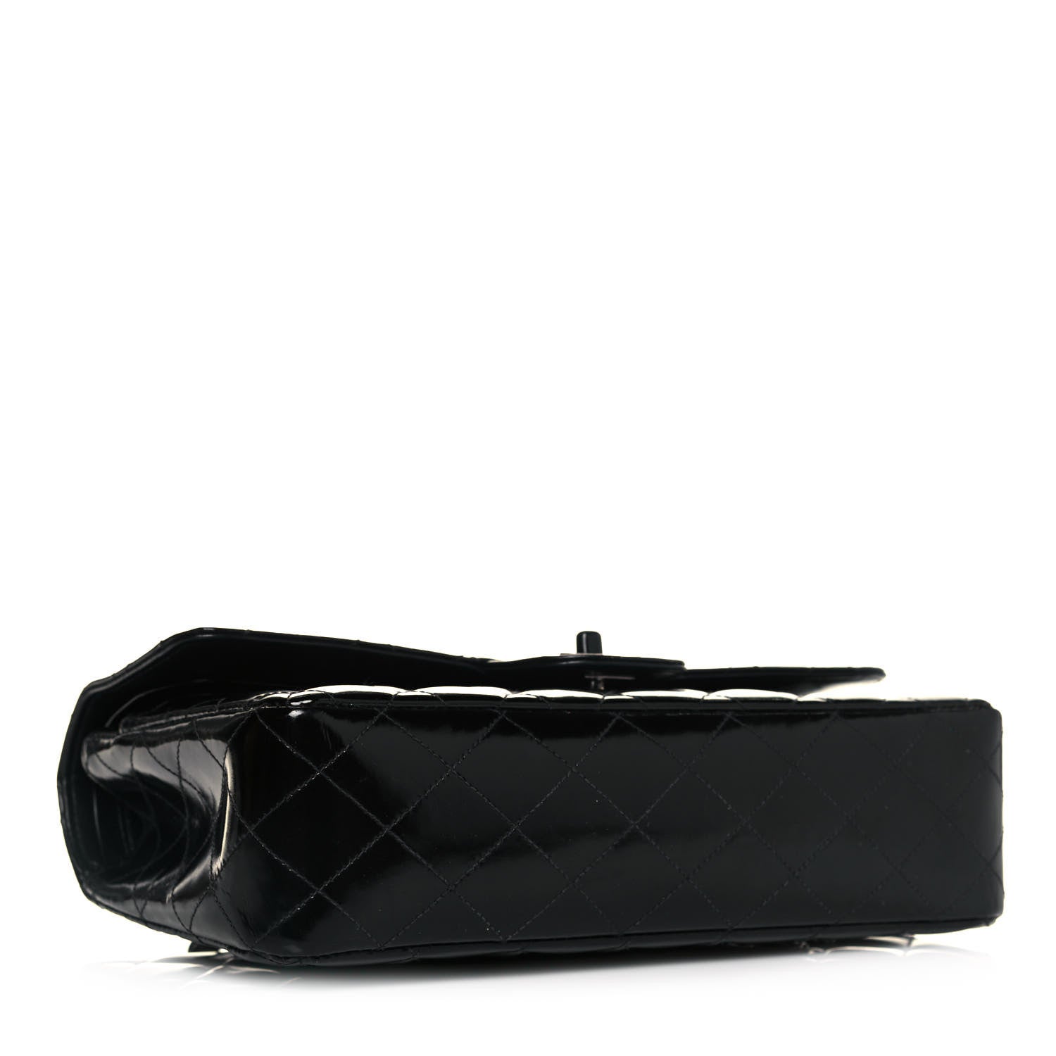 Chanel Patent Quilted Medium Double Flap So Black 4 of 13