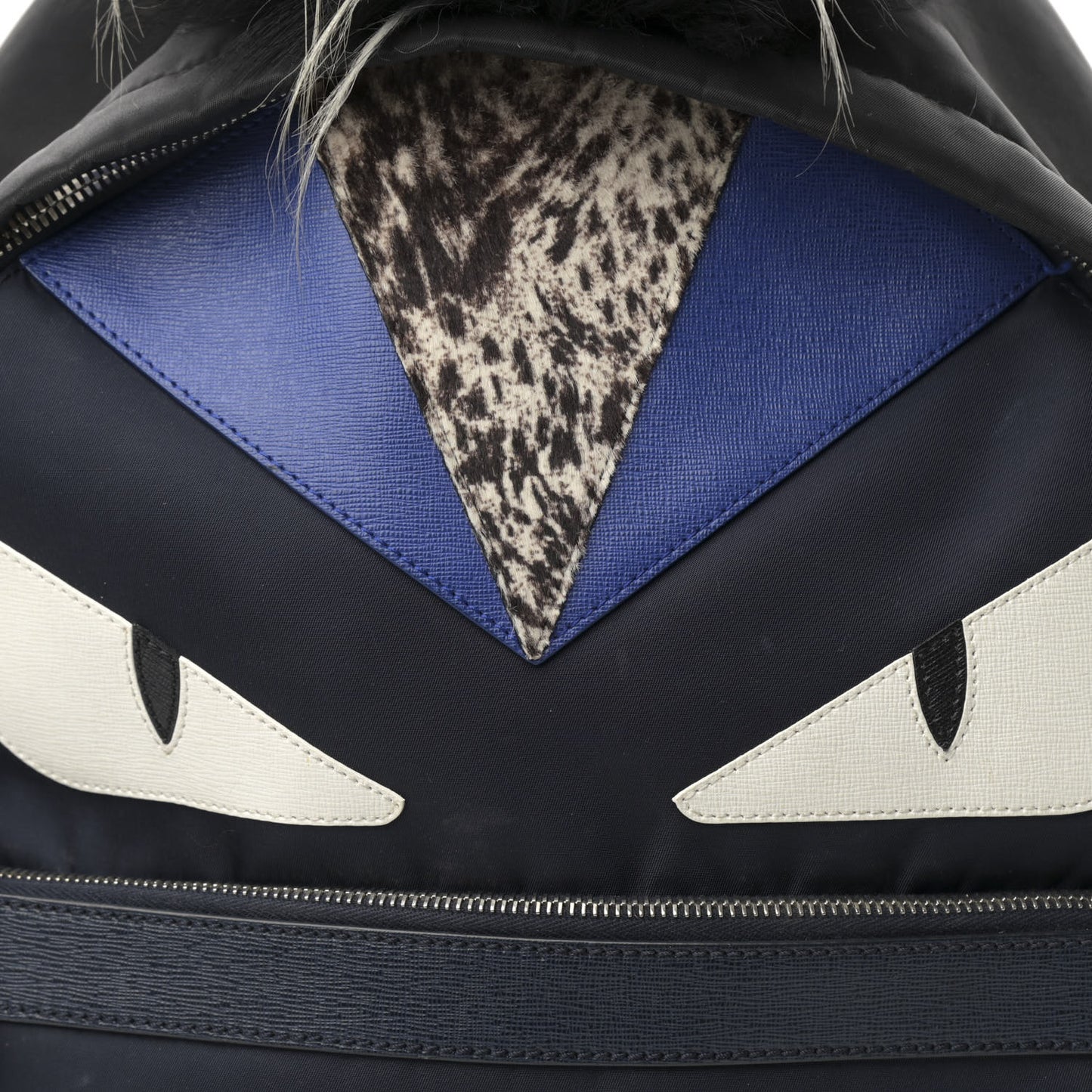 Nylon Vitello Fur Monster Backpack Black Multicolor