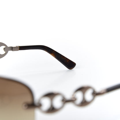 Gucci Metal Semi Rimless Marina Chain Sunglasses Havana 5 of 7