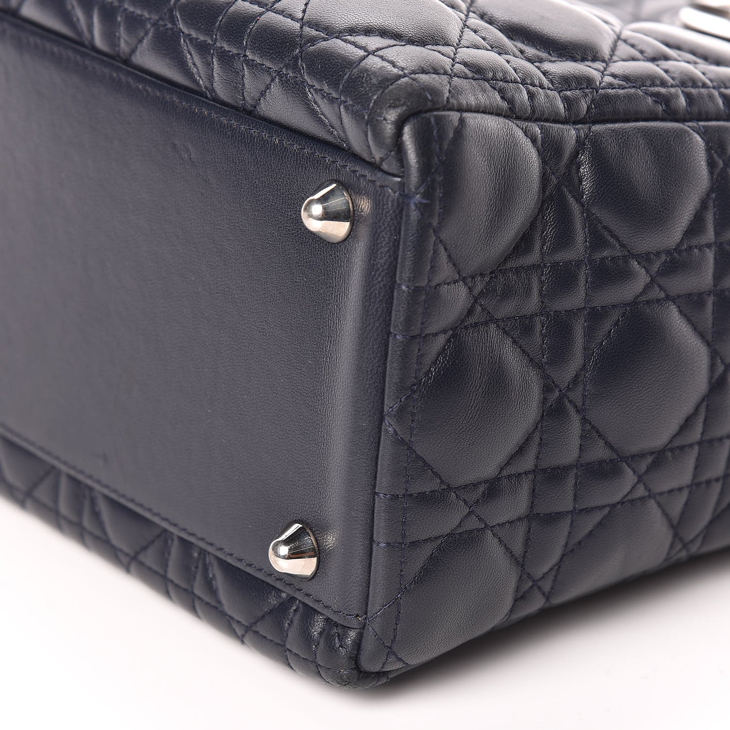 Lambskin Cannage Large Lady Dior Navy Blue