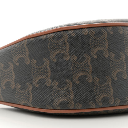 Celine Triomphe Canvas Calfskin Ava Shoulder Bag Tan 9 of 12