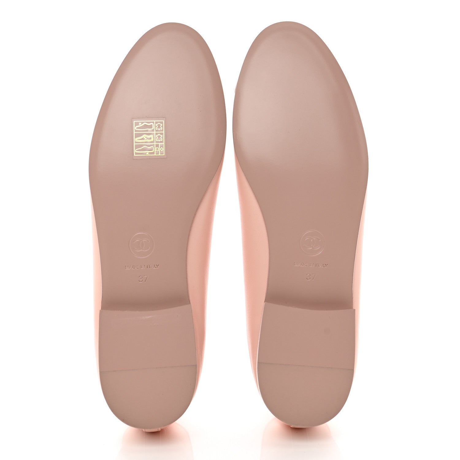 Chanel Lambskin Cap Toe CC Ballerina Flats 37 Light Pink Dark Pink 5 of 9
