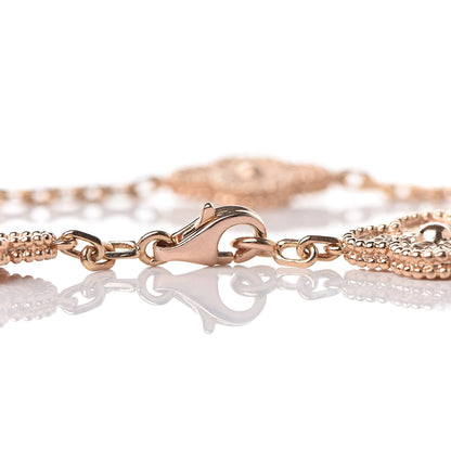 Van Cleef & Arpels 18K Rose Gold 5 Motifs Vintage Alhambra Bracelet 4 of 6