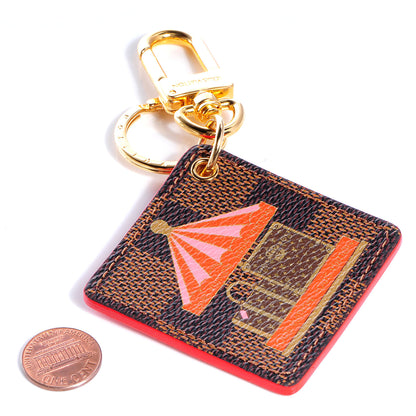 Louis Vuitton Damier Ebene Illustre Carousel Bag Charm Key Ring Red 2 of 6