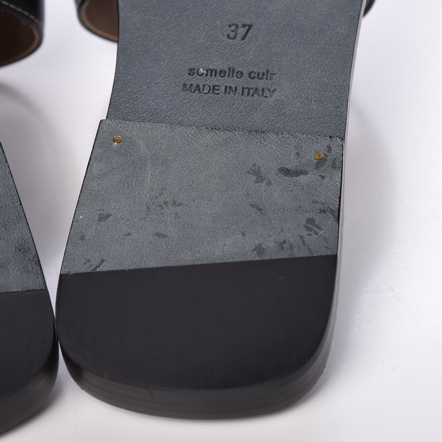 Box Calfskin Oran Sandals 37 Black