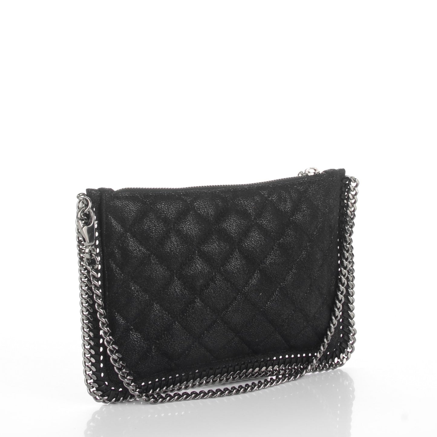 Shaggy Deer Quilted Falabella Wristlet Black