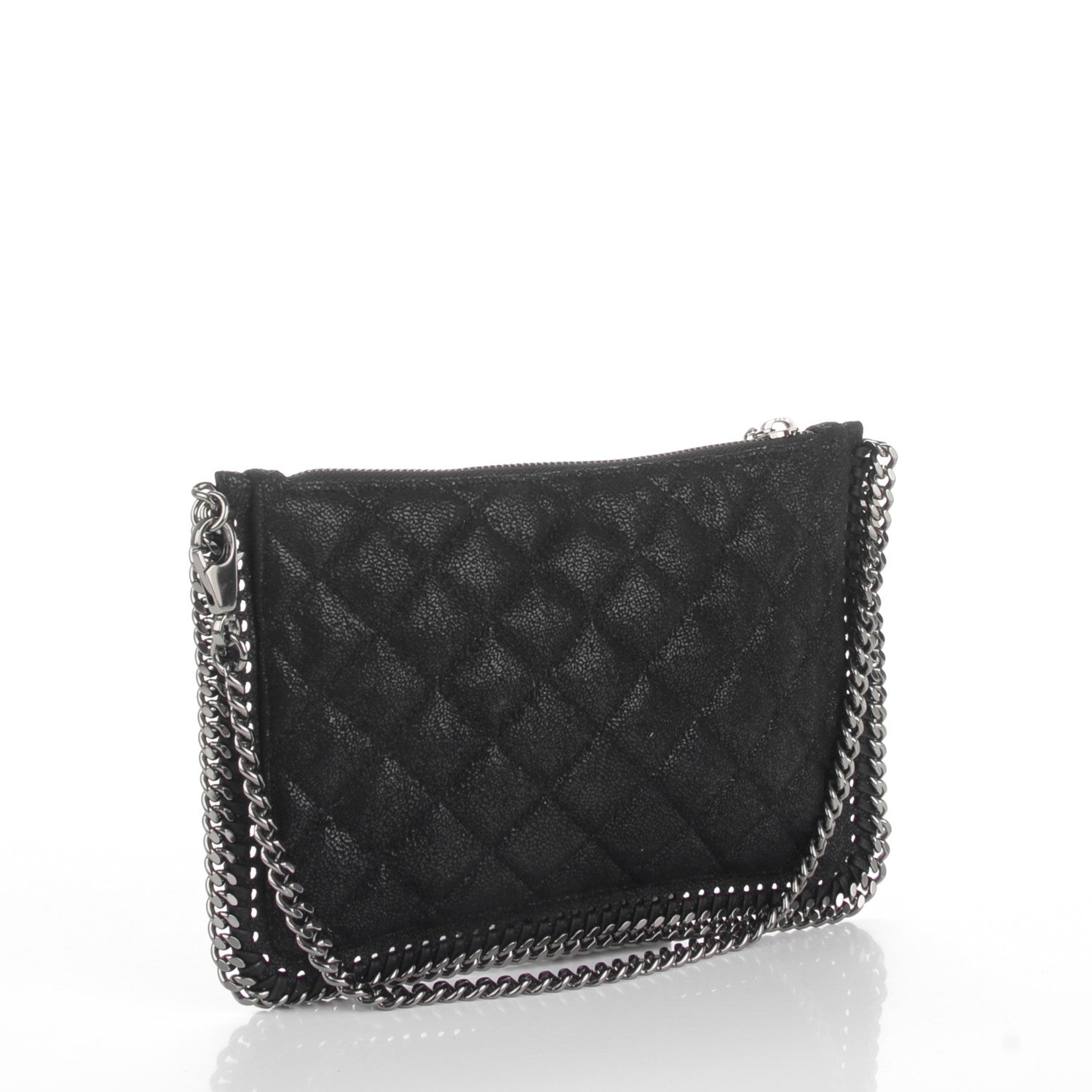 Stella McCartney Shaggy Deer Quilted Falabella Wristlet Black 3 of 7