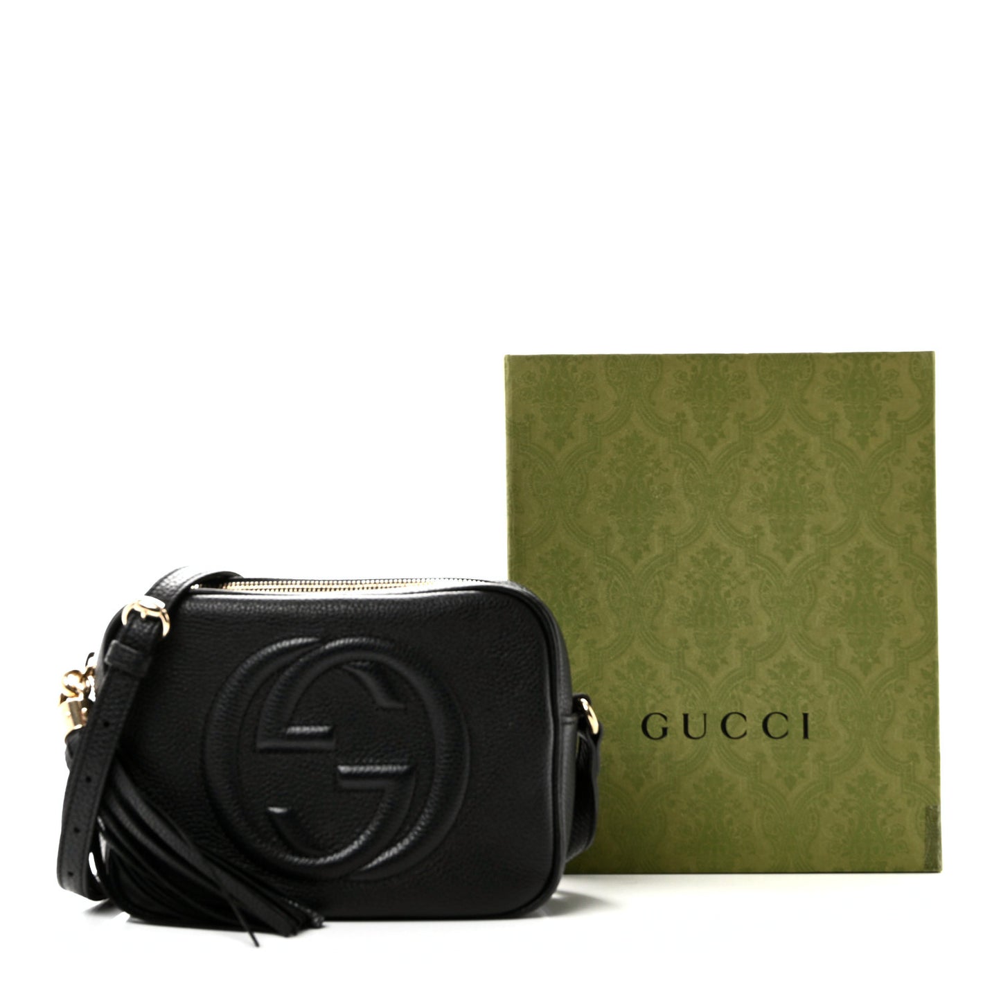 Pebbled Calfskin Small Soho Disco Bag Black