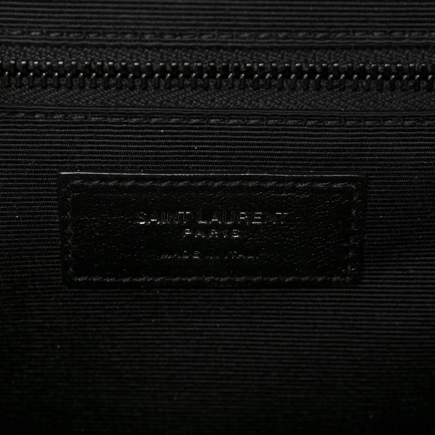 Grain De Poudre Textured Mixed Matelasse Large Triquilt Monogram Monochrome Satchel Black