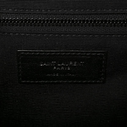 Saint Laurent Grain De Poudre Textured Mixed Matelasse Large Triquilt Monogram Monochrome Satchel Black 5 of 6
