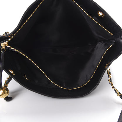 Chanel Caviar Large CC Shoulder Bag Black 5 of 12