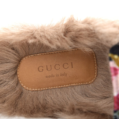 Gucci Velvet Fur Floral Womens Princetown Slippers 36.5 Black 8 of 10