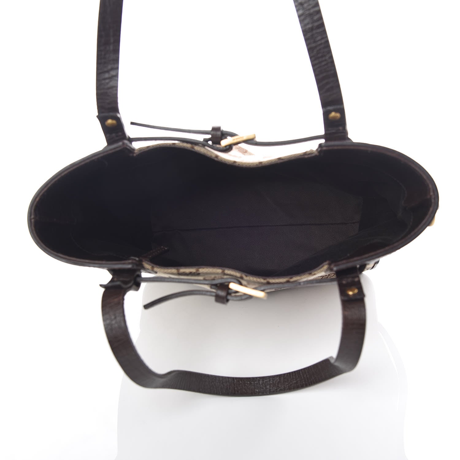 Gucci Monogram Small Bucket Tote Dark Brown 7 of 10
