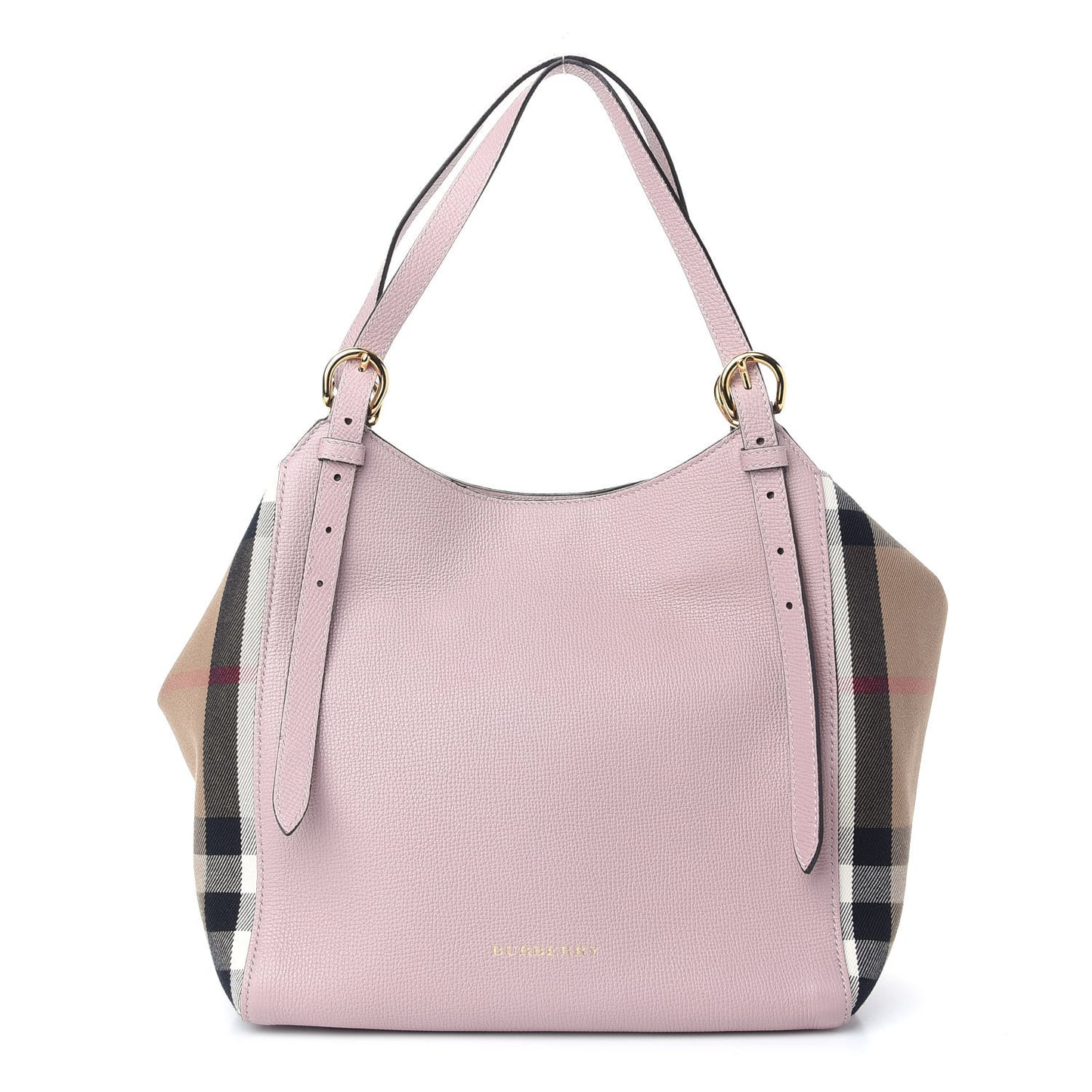Grainy Calfskin House Check Small Canterbury Tote Pale Orchid