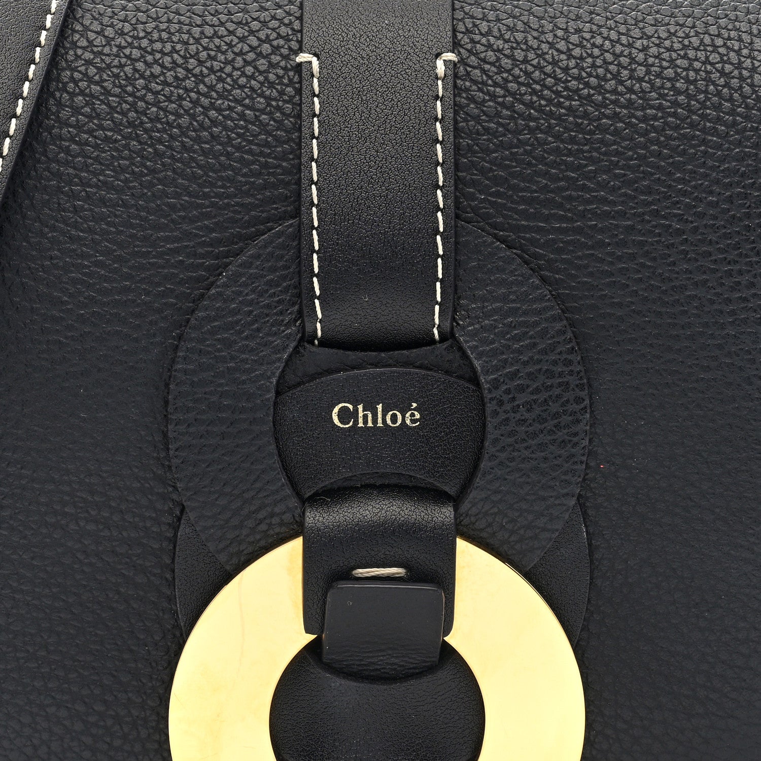 Chloe Grained Calfskin Small Darryl Saddle Crossbody Bag Black 7 of 9