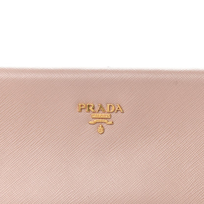 Prada Saffiano Lux East West Frame Clutch Cammeo 10 of 10