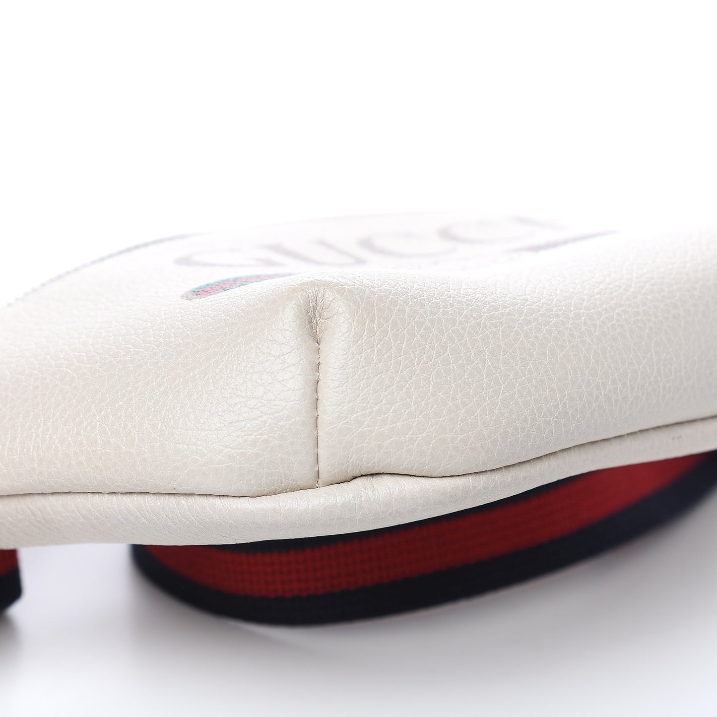 Grained Calfskin Small Logo Belt Bag White