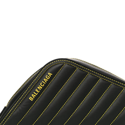 Balenciaga Calfskin Quilted Car Clutch S Black and Yellow 7 of 9