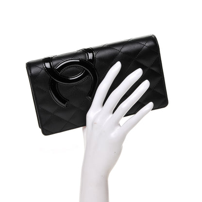 Chanel Calfskin Quilted Cambon Yen Wallet Black 2 of 7