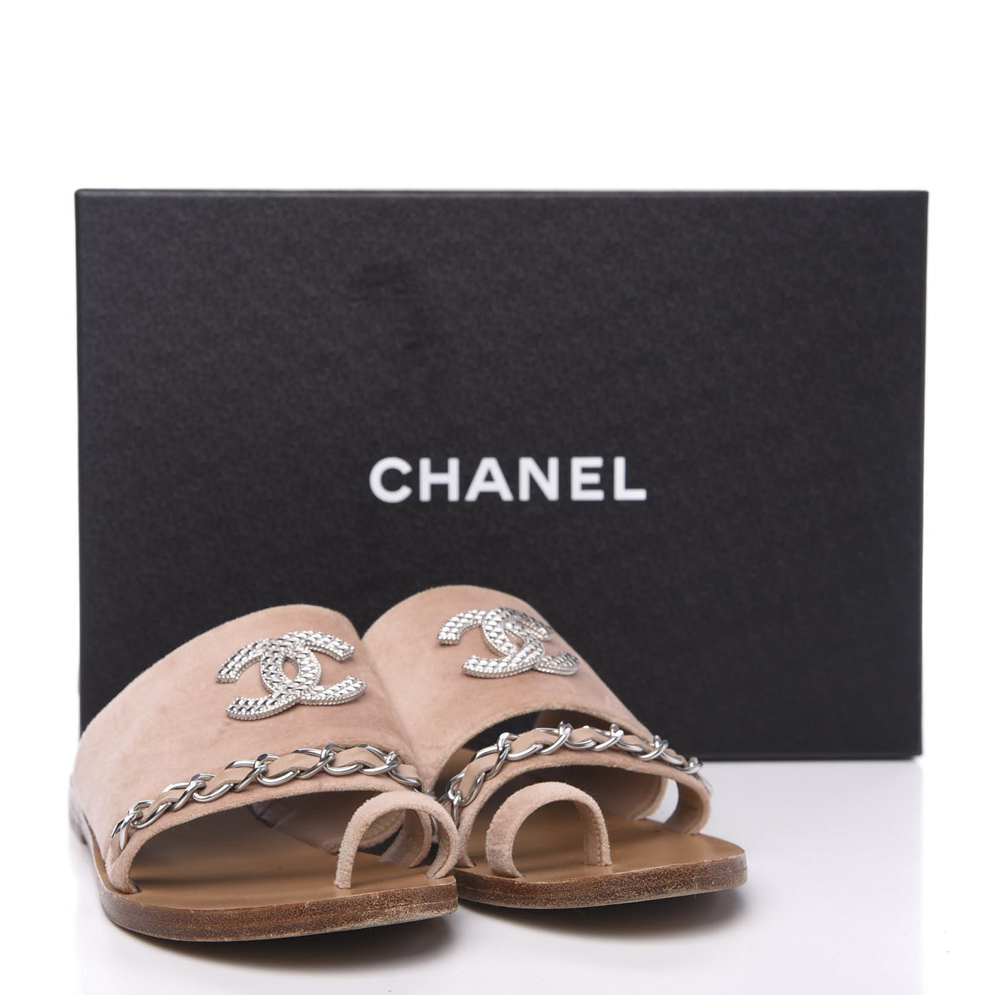 Velvet Chain Mule Sandals 37 Pink