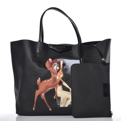 Givenchy Textured Coated Canvas Bambi Print Large Antigona Tote Black 3 of 7